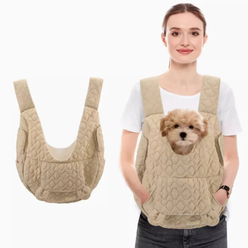 FanzyMarket pet front carrier backpack for dogs and cats, waterproof and wind-resistant chest bag, fits pets up to 8.8 lb (4 kg).