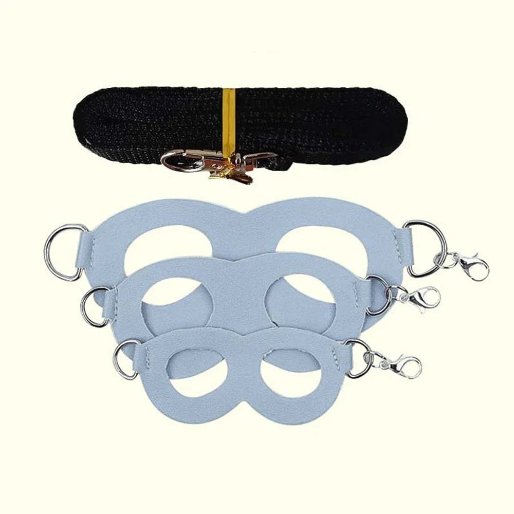 FanzyMarket 4-pack escape-proof small animal harness and leash set for hamsters, sugar gliders, and squirrels, adjustable and secure.