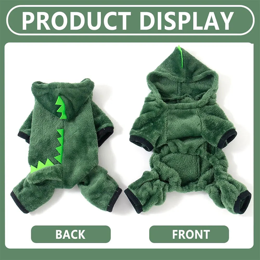 FanzyMarket dinosaur cotton pet pullover featuring a cute, soft sweater design for small dogs and cats in autumn and winter.