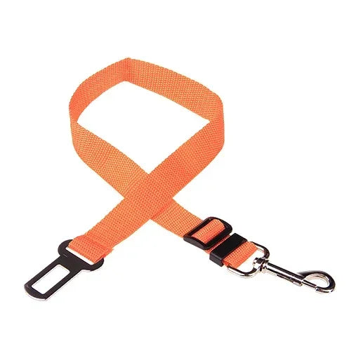 FanzyMarket adjustable pet seat belt for dogs and cats, nylon safety restraint with quick-release clip, fits 17.7 to 28.3 inches.