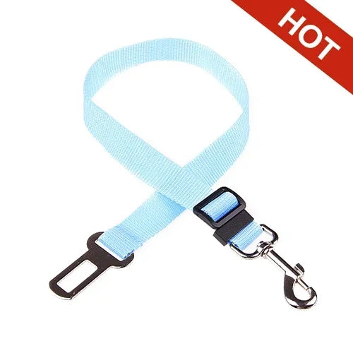 FanzyMarket adjustable pet seat belt for dogs and cats, nylon safety restraint with quick-release clip, fits 17.7 to 28.3 inches.