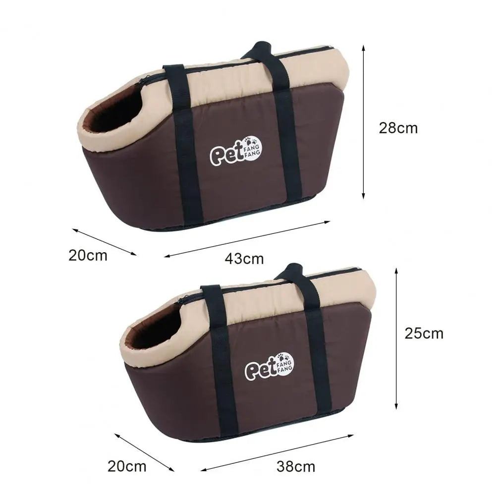 FanzyMarket soft-sided pet carrier tote for cats and small dogs, breathable, adjustable fabric, supports up to 10 lbs.