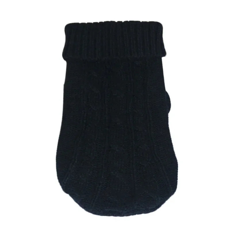 Knitted winter dog sweater for small and medium dogs like Chihuahua and Yorkie, navy blue pullover by FanzyMarket.