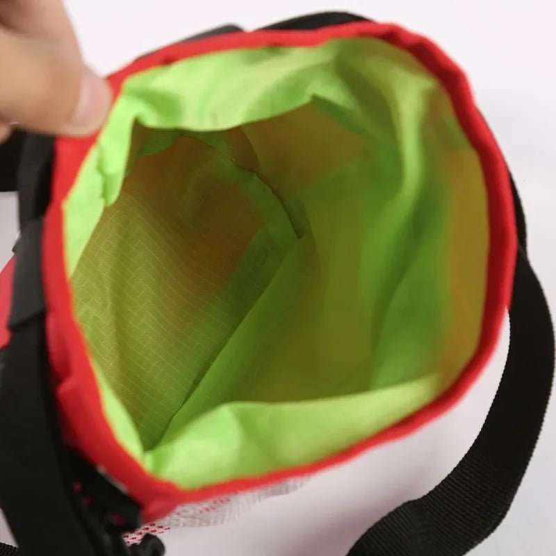 Gray portable foldable dog and cat treat pouch waist bag by FanzyMarket, Oxford snack carrier for hands-free pet training.
