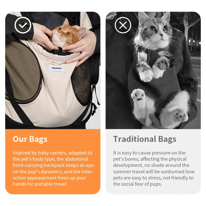 FanzyMarket breathable pet backpack for dogs and cats, front carrier chest bag with adjustable shoulder straps and hibiscus purple design
