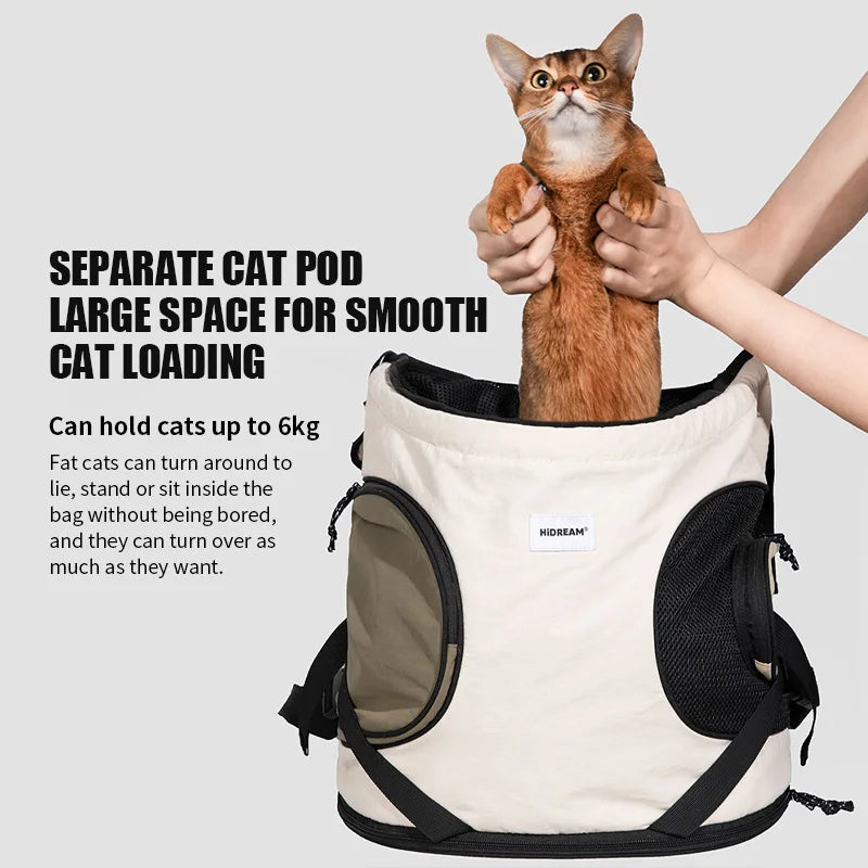 FanzyMarket breathable front-carrier pet backpack for dogs and cats, purple hibiscus design, shoulder strap, comfortable pet transportation
