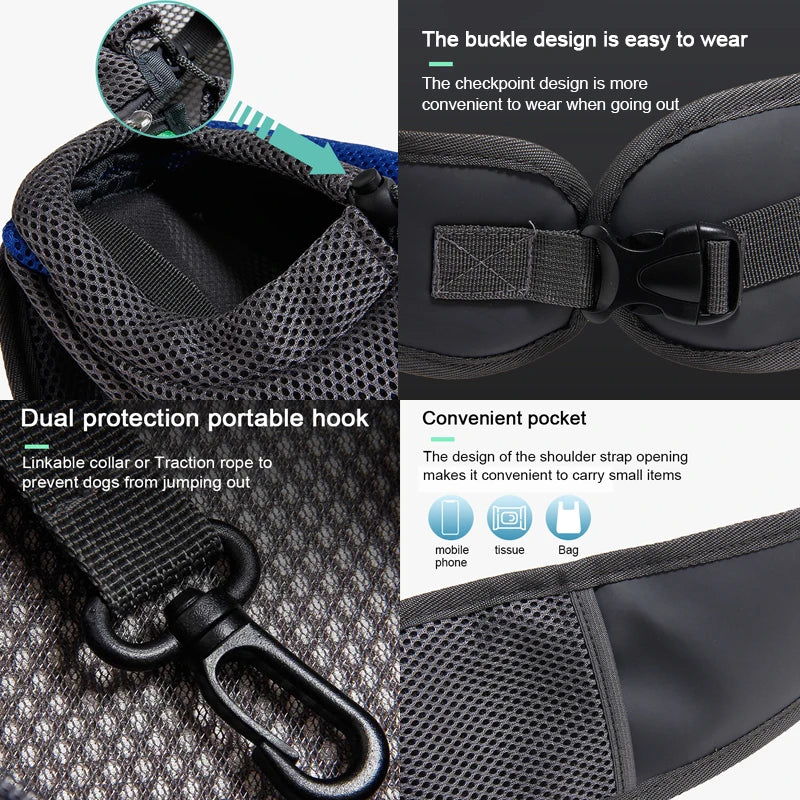 FanzyMarket pet sling carrier shoulder bag with mesh for small dogs and cats, suitable for pets up to 13.2 pounds.