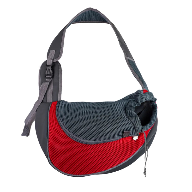 FanzyMarket pet sling carrier shoulder bag in lake blue, mesh crossbody travel carrier for small dogs and cats up to 13.2 lb.