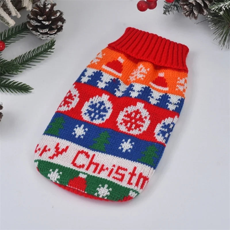 Cute cartoon cat sweater pullover by FanzyMarket, warm winter knit pet coat for small cats and breeds, navy color and cozy design.
