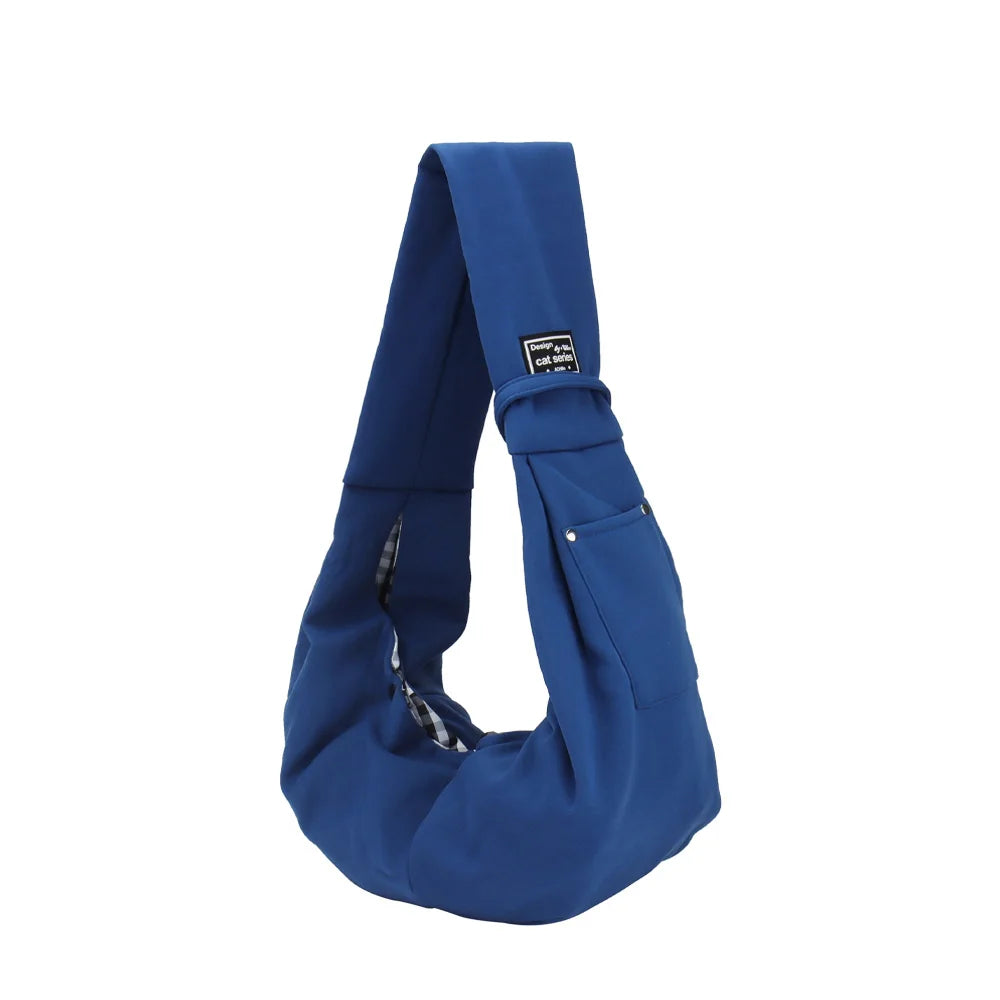 FanzyMarket portable pet shoulder carrier with phone pocket, ideal for small dogs and cats, in orange-brown travel handbag style.