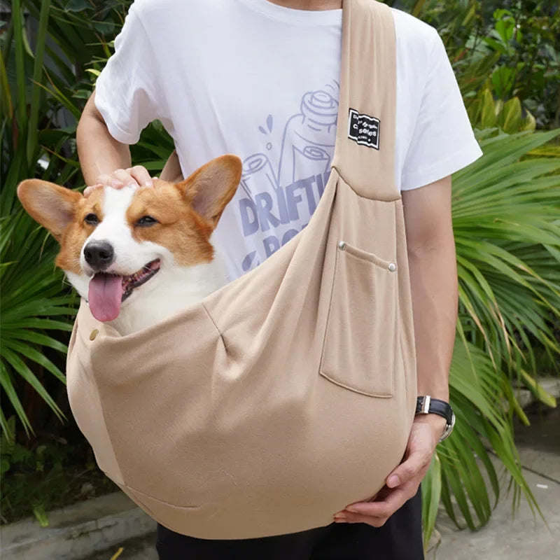 FanzyMarket pet sling carrier for small dogs and cats, pink crossbody bag, portable travel carrier up to 7.5 kg.