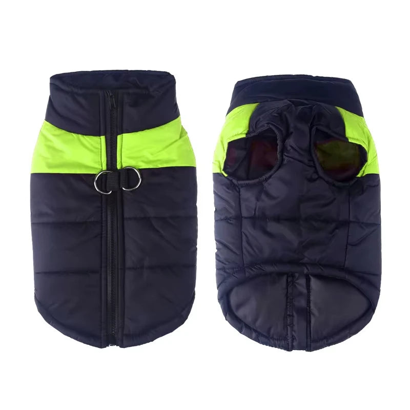 FanzyMarket waterproof winter dog jacket in purple, XS-6XL, windproof and warm coat with D-ring for small to large breeds.