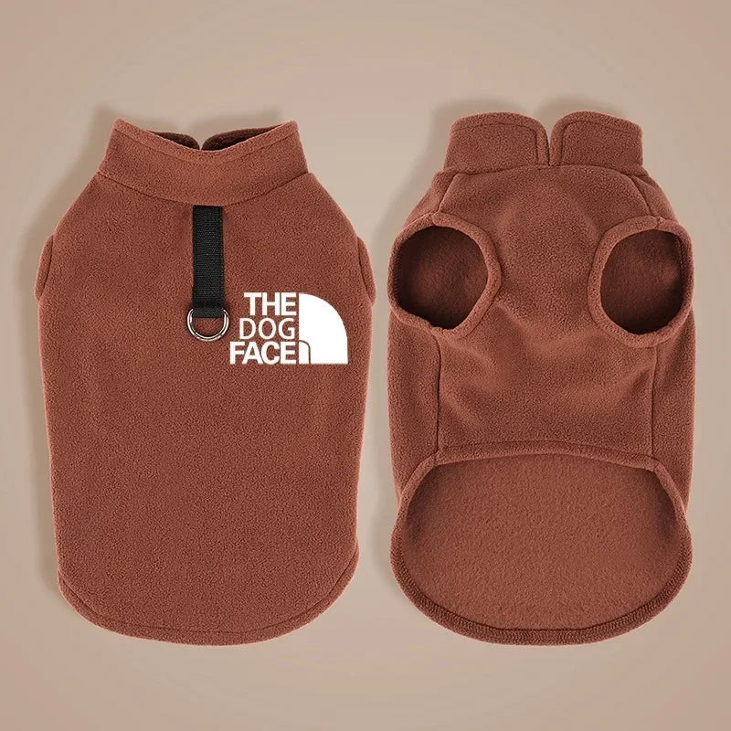 Purple fleece warm dog sweater vest for small dogs like Chihuahua, French Bulldog, and Yorkie, ideal for autumn and winter.