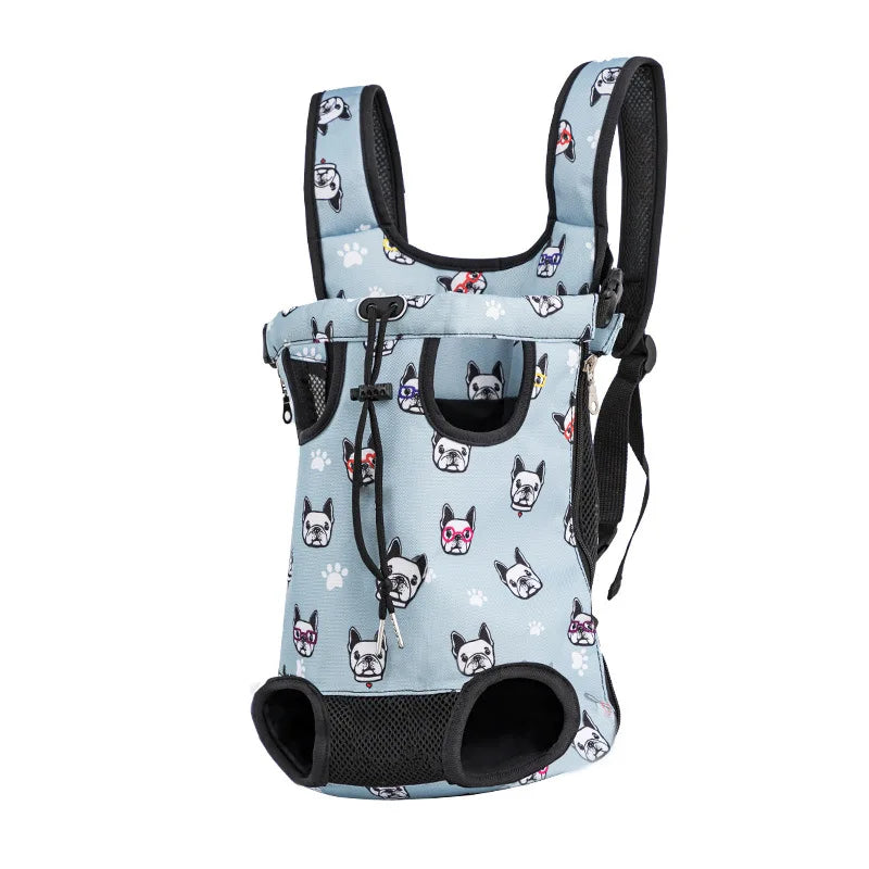 FanzyMarket breathable camouflage mesh dog carrier backpack for small dogs up to 22 lbs, adjustable and comfortable for pet travel.