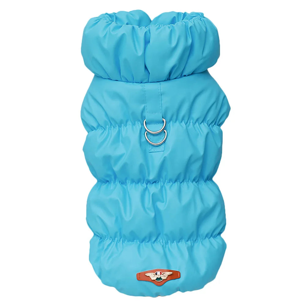 Red padded winter pet coat by FanzyMarket, windproof jacket vest for small to medium dogs and cats, warm and cozy for cold weather.