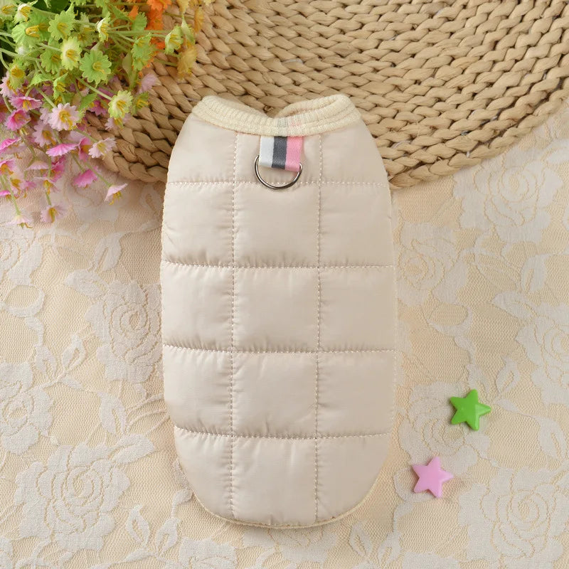 Red winter padded windproof dog coat for small dogs, Chihuahua and puppy jacket, by FanzyMarket, suitable for cold weather.