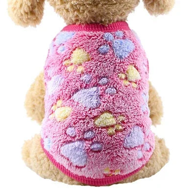 FanzyMarket cartoon fleece pet sweater for dogs and cats, cozy winter coat in XXS-XL, featuring colorful cartoon design.