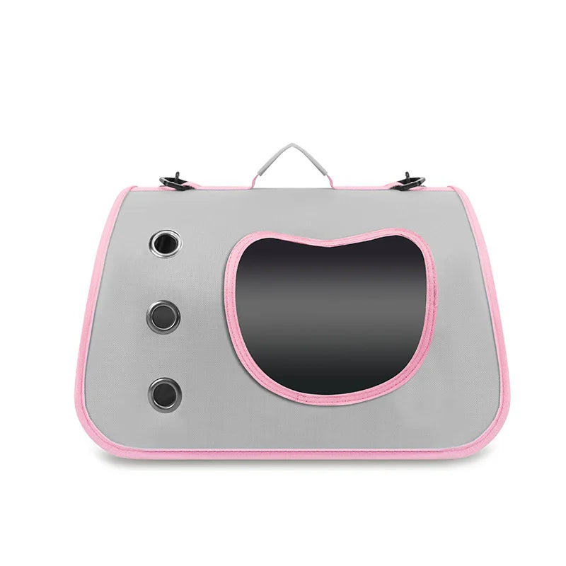 Foldable breathable pet carrier shoulder bag by FanzyMarket for small dogs and cats, 40x26x22cm, up to 7 kg.