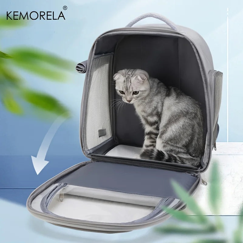 Transparent bubble pet backpack carrier for cats and small dogs, breathable outdoor capsule by FanzyMarket.