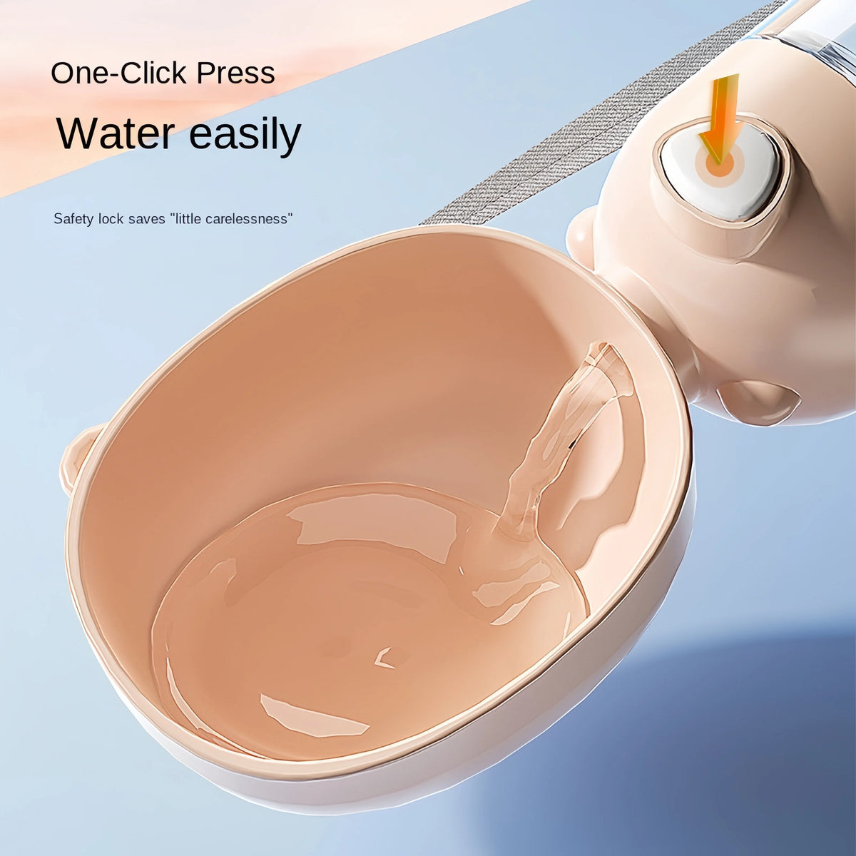 FanzyMarket portable pet water bottle with food dispenser and travel bowl, ideal for dogs and cats on the go.