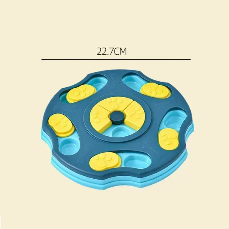 FanzyMarket interactive dog puzzle slow feeder bowl with anti-slip base, designed to slow eating and stimulate canine and feline intelligence.