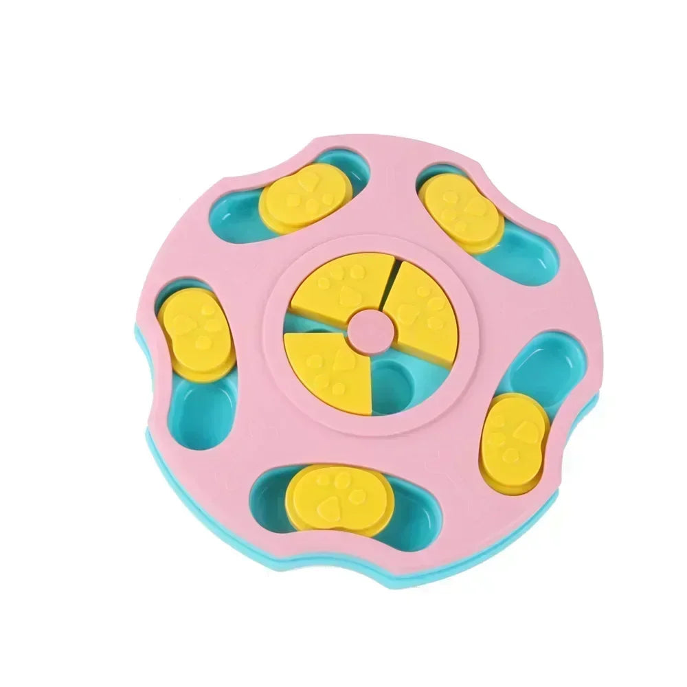 FanzyMarket interactive dog puzzle slow feeder bowl with anti-slip base, designed to slow eating and boost puppy IQ for dogs and cats.