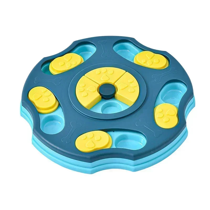FanzyMarket interactive dog puzzle slow feeder bowl with anti-slip base, designed to slow eating and boost puppy IQ for dogs and cats.