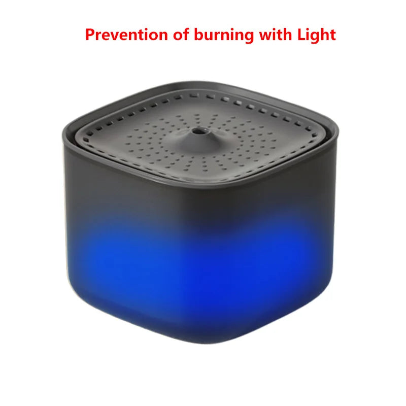 FanzyMarket 3L automatic circulating cat water fountain with USB recharge, filtered water, quiet electric pet drinker in black.
