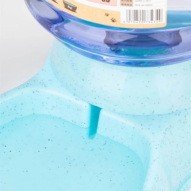 FanzyMarket large capacity automatic pet food and water bowl for dogs and cats, with visible food and water dispensing compartments.