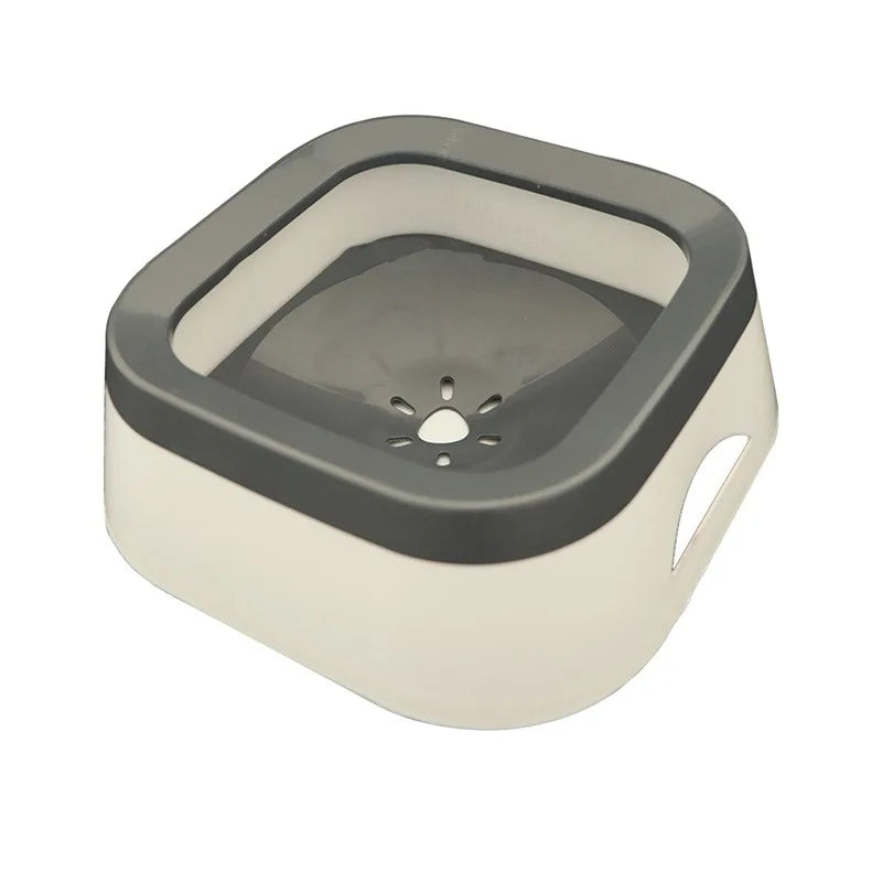 Pink 1L spill-proof pet water bowl for dogs and cats, large puppy drinking waterer, anti-splash design, FanzyMarket pet supplies