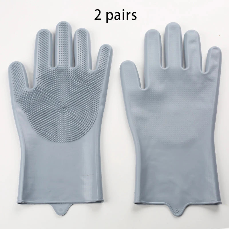 Blue FanzyMarket pet grooming gloves for dogs and cats, ideal for bathing, massage, and hair removal in pet grooming routines.