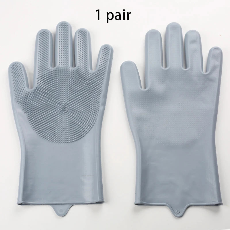 Blue FanzyMarket pet grooming gloves for dogs and cats, designed for bathing, massage, and hair removal, 2-pack.