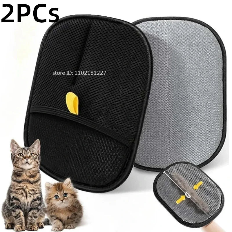 Double-sided FanzyMarket pet grooming glove for dogs and cats, reusable hair remover, shown in a pack of 1 to 4.