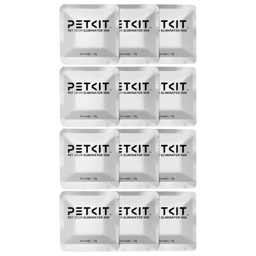 FanzyMarket odor eliminator cartridges for self-cleaning cat litter box, 3-pack, small rectangular pet hygiene accessories.