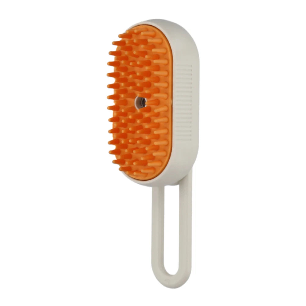 FanzyMarket USB rechargeable pet grooming brush with spray, electric massage comb for cats and dogs with short and long hair.