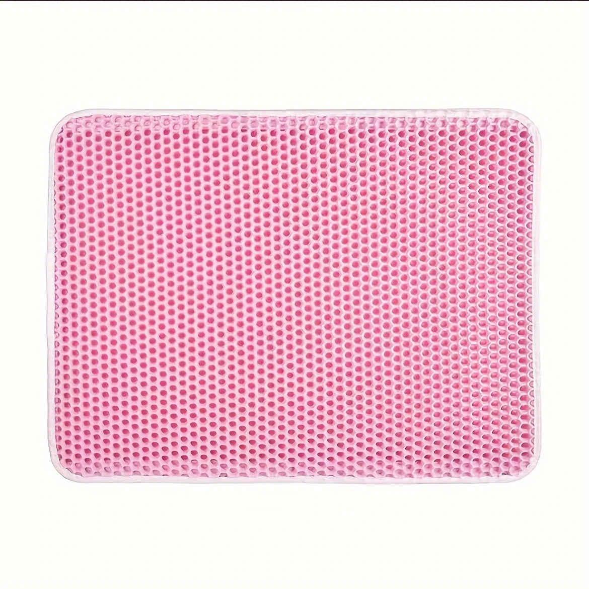 Large gray FanzyMarket cat litter mat with honeycomb double-layer waterproof EVA design for litter control and easy cleaning.