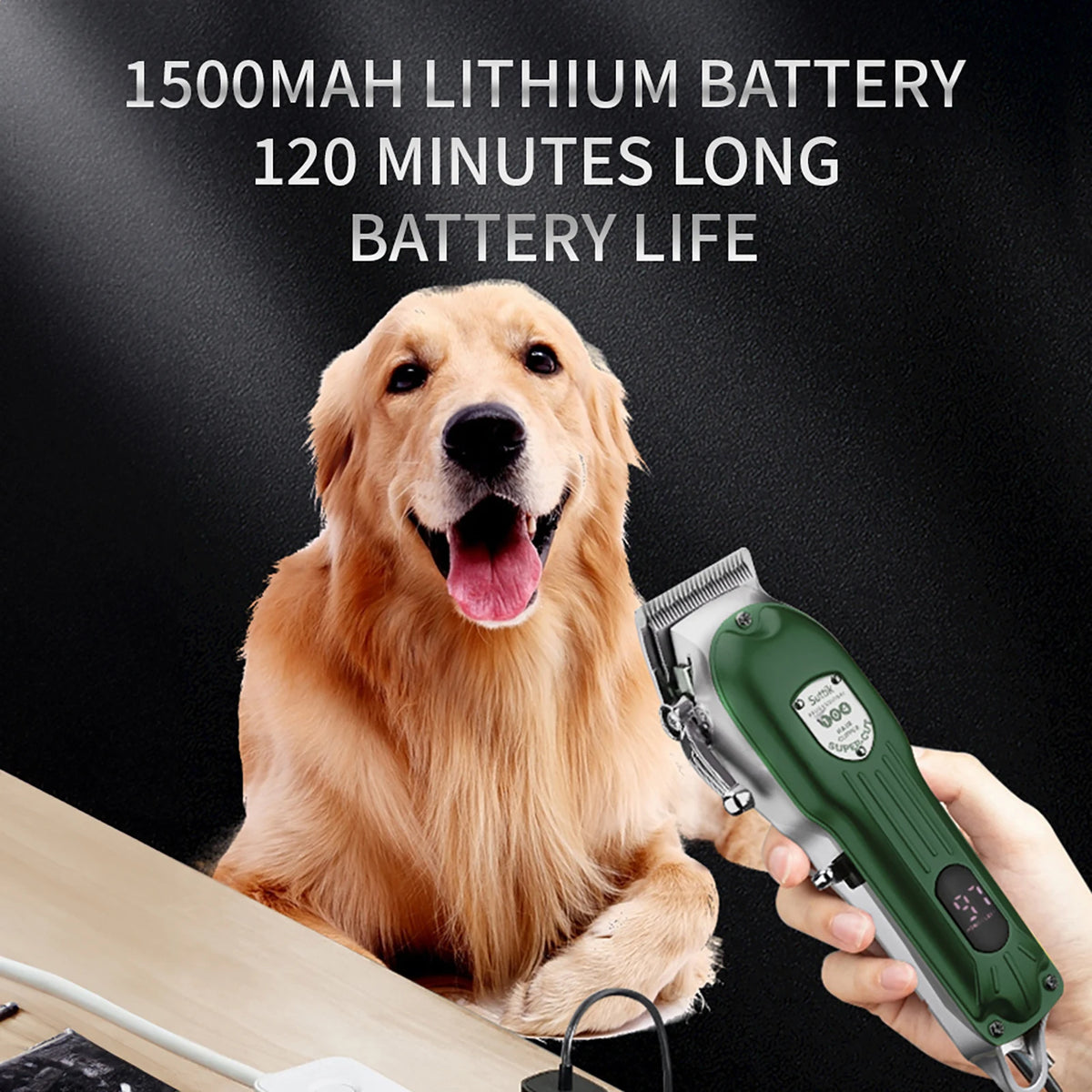 FanzyMarket rechargeable pet hair clipper for dogs and cats, all-metal grooming trimmer with quiet cordless operation.