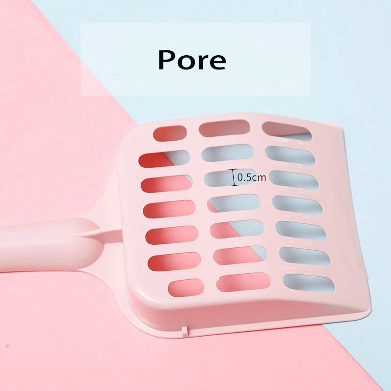 FanzyMarket cat litter scoop with hollow tofu mesh sifter, lightweight plastic, available in multiple colors for grooming and hygiene.