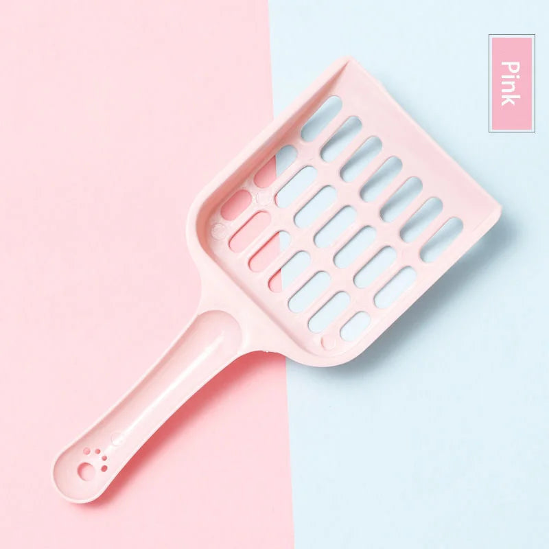 FanzyMarket cat litter scoop with hollow tofu mesh, lightweight plastic, in multiple colors, for grooming and hygiene.