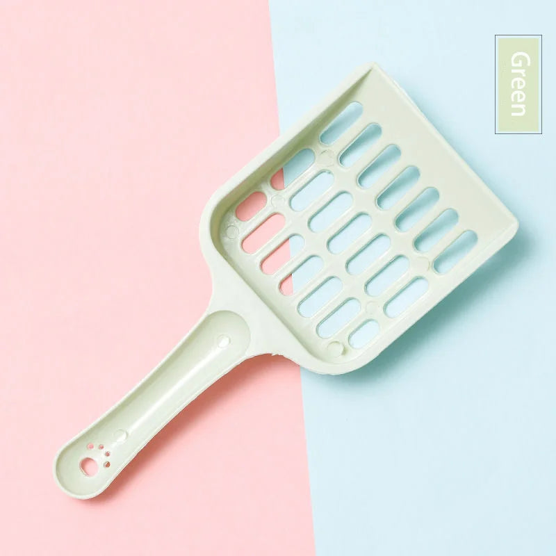 FanzyMarket cat litter scoop with hollow tofu mesh sifter in lightweight plastic, available in multiple colors.