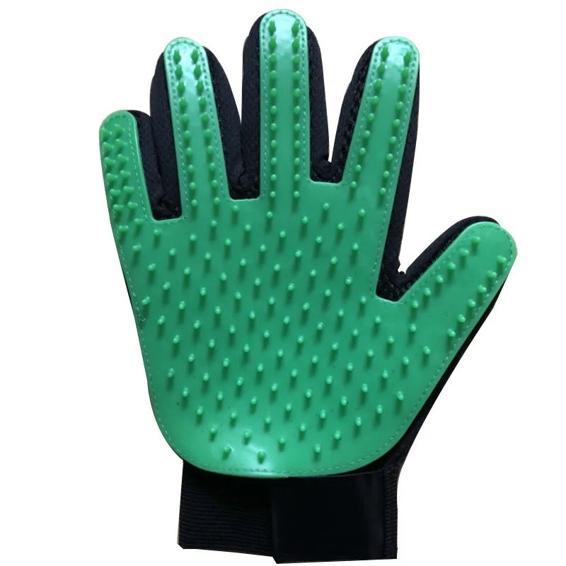 FanzyMarket multicolor silicone pet grooming gloves for cats and dogs, reusable hair removal mitts for effective pet grooming.