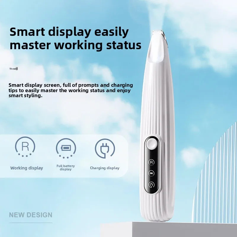 FanzyMarket cordless dog grooming clippers with 18mm wide blade, LED light, LCD display, and low-noise rechargeable pet paw trimmer.