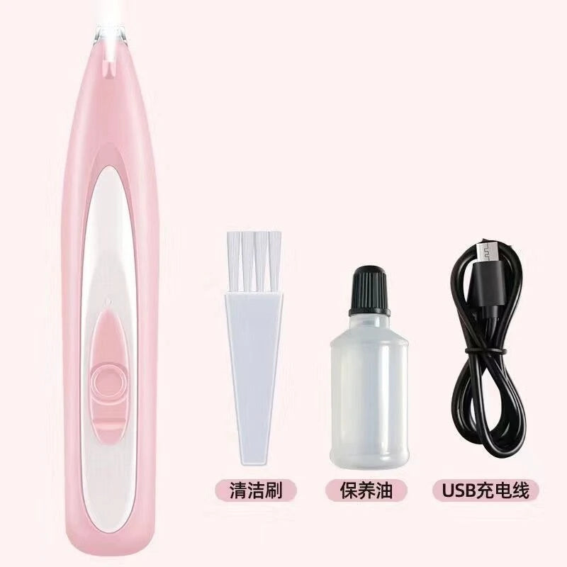 FanzyMarket cordless dog grooming clippers with 18mm wide blade, LED light, LCD display, low-noise design, rechargeable pet paw trimmer.