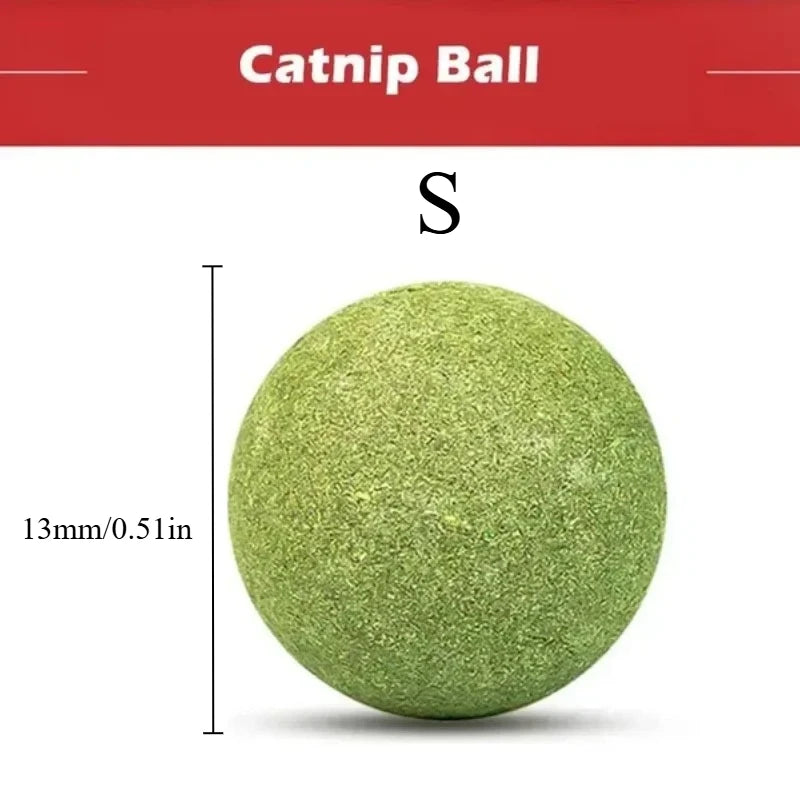 FanzyMarket natural catnip balls for cats, 5/10/20-pack, lickable kitten toy, small 13mm pet toy for playful cats.
