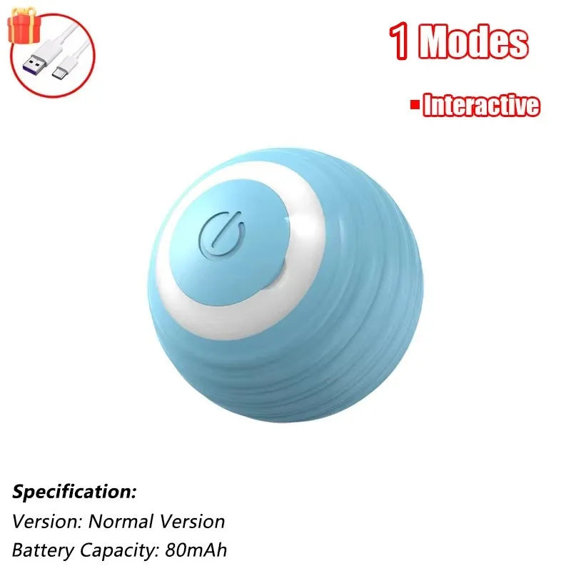 Two green rechargeable cat ball toys with faux fur tails, automatic rolling and USB-C charging for cats and small dogs.