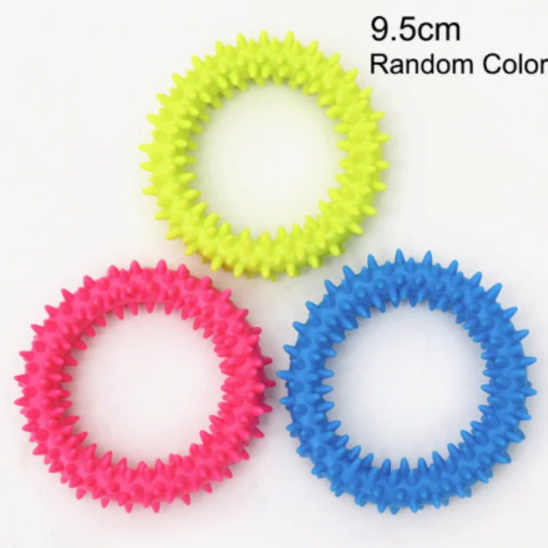 FanzyMarket durable rubber bone chew toy for small dogs, bite-resistant and ideal for teeth cleaning and training.