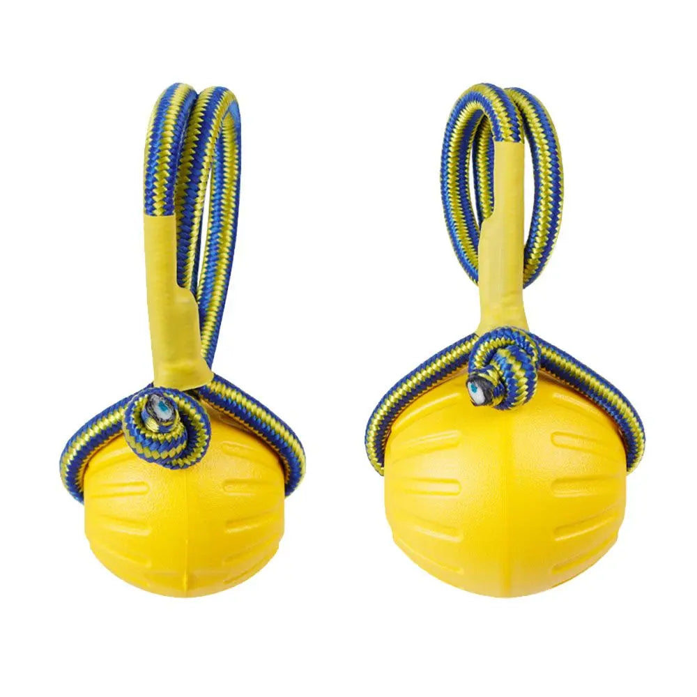 FanzyMarket indestructible EVA dog and cat chew ball, fetch training toy in 7cm and 9cm sizes, durable pet toy for active play.