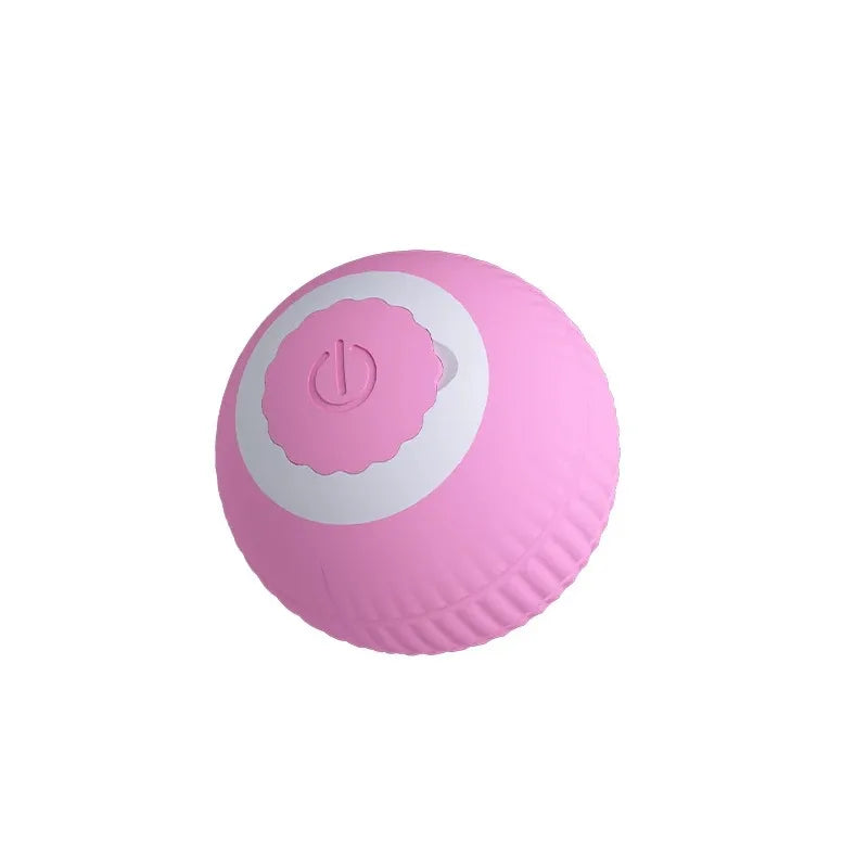 Blue automatic interactive rolling cat ball toy from FanzyMarket, a self-moving electronic toy designed for kittens and cats.