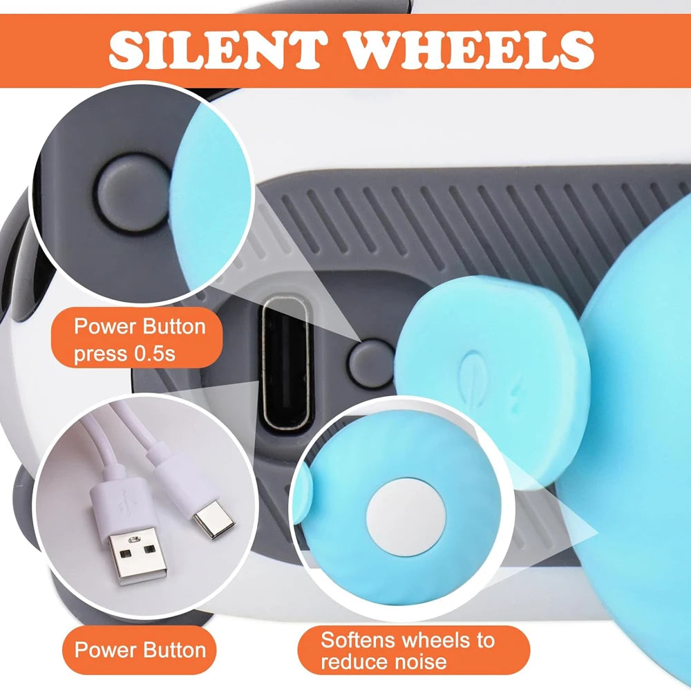 Blue FanzyMarket automatic smart cat toy car with remote control, interactive moving toy for cats and small dogs.