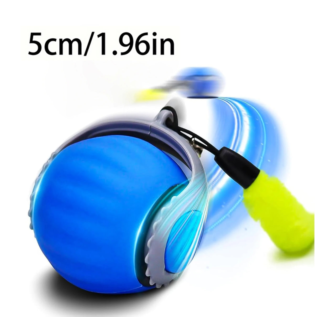 FanzyMarket automatic rechargeable cat toy ball with plush tail, motion-activated, interactive rolling teaser, USB-C rechargeable for pets.